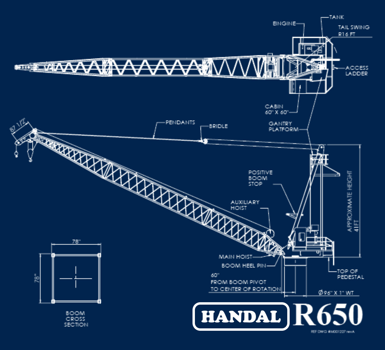 R650 offshore pedestal crane