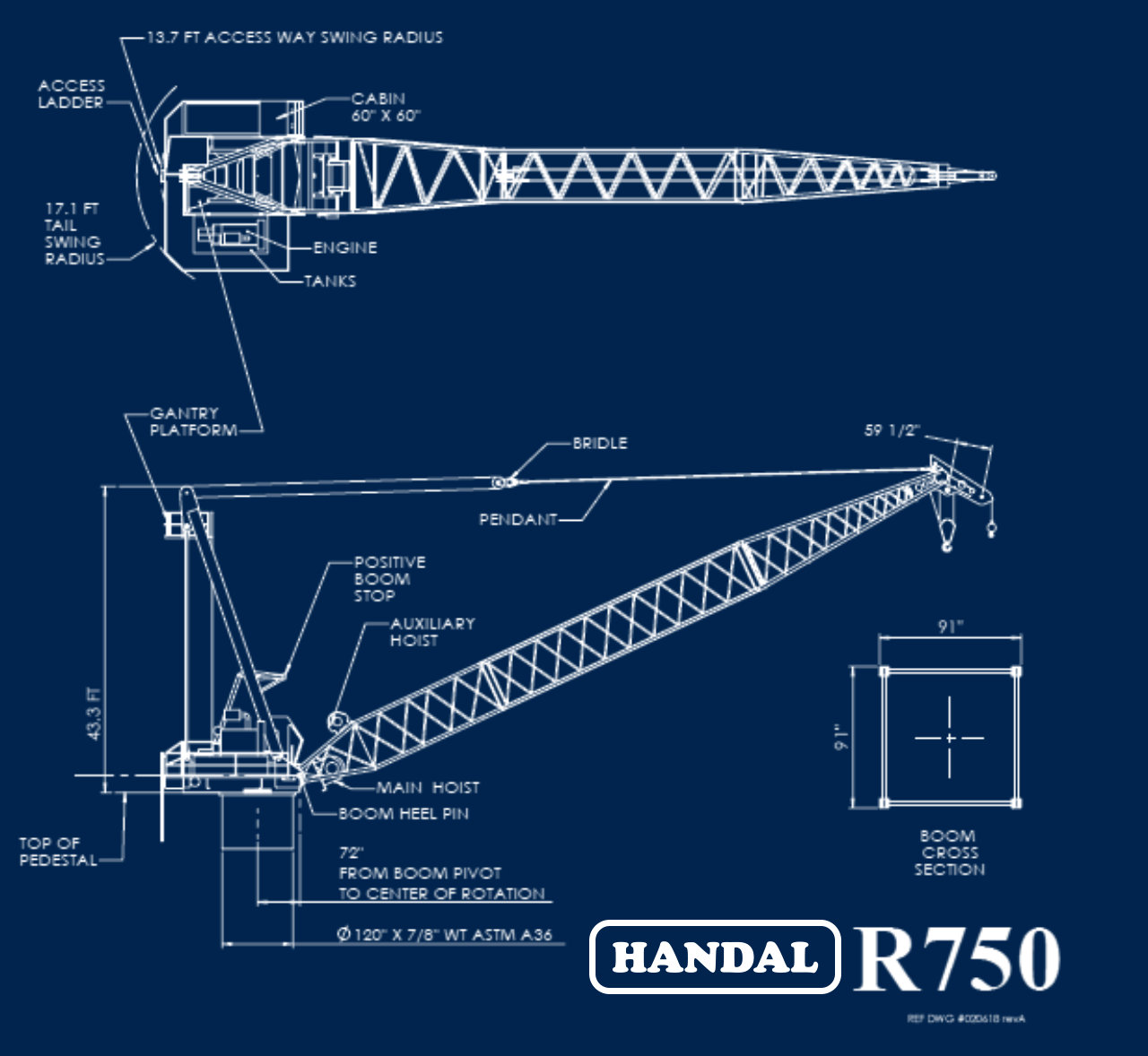 R750 offshore pedestal crane