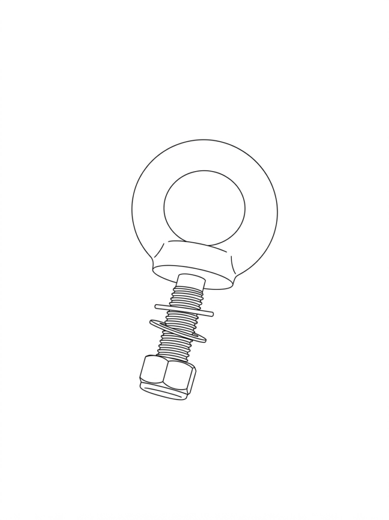 Bolt, Eye, SS304 c/w LN & DFW, 1/2" x 2" (BN-00009)