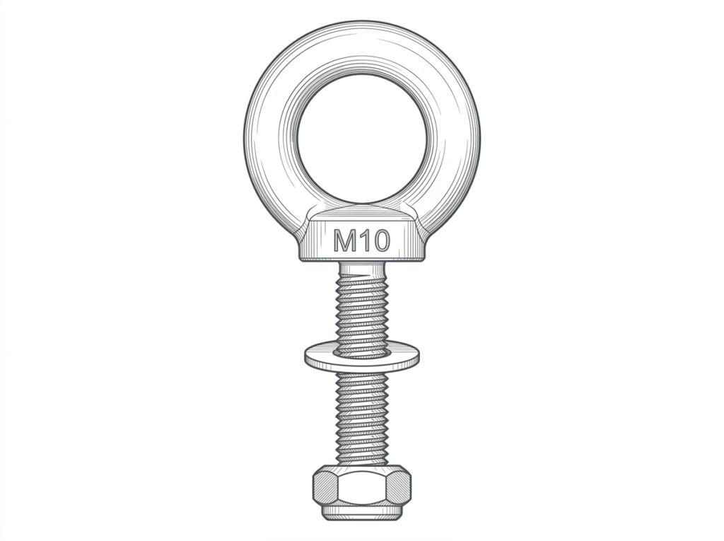 Bolt, Eye, SS304 c/w LN & DFW, 3/8" x 2" (BN-00317)