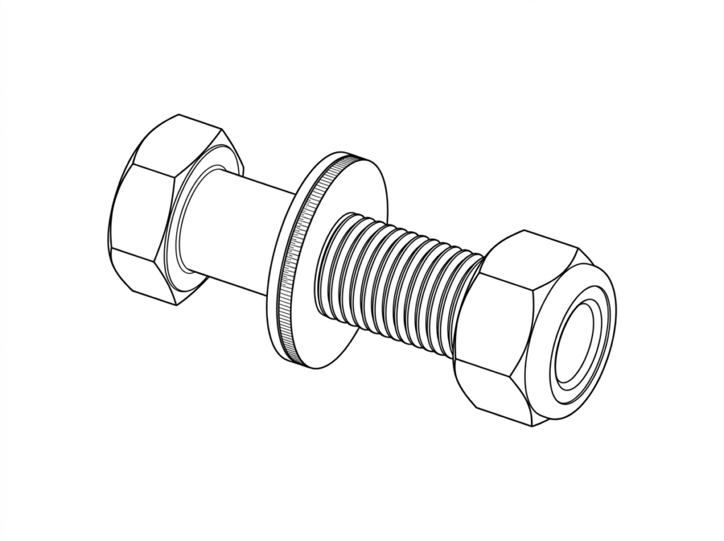 Bolt, Nut, DFW, SW, FCC, GR.5, 1/2 x 2 (BN-00537)