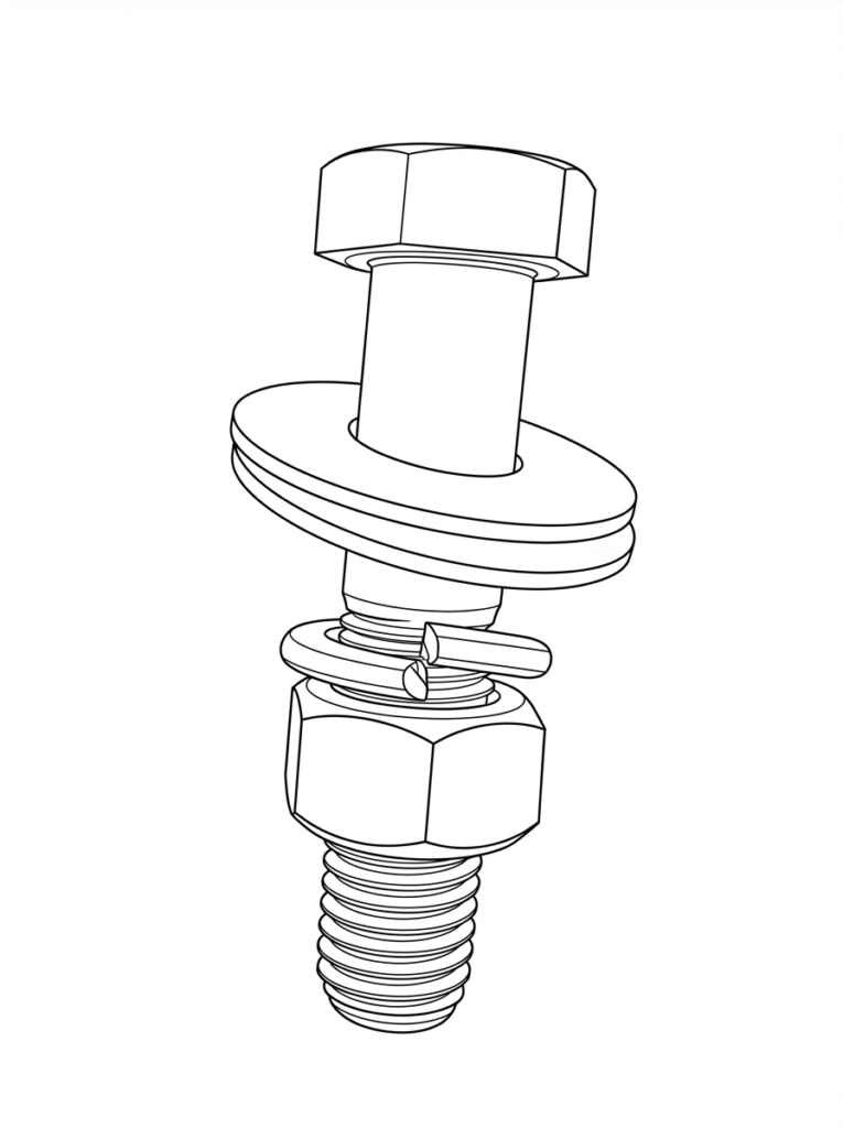 Bolt, Gr.5, c/w LN, DFW & SW, Galv, 1/2" x 3" (BN-01468)