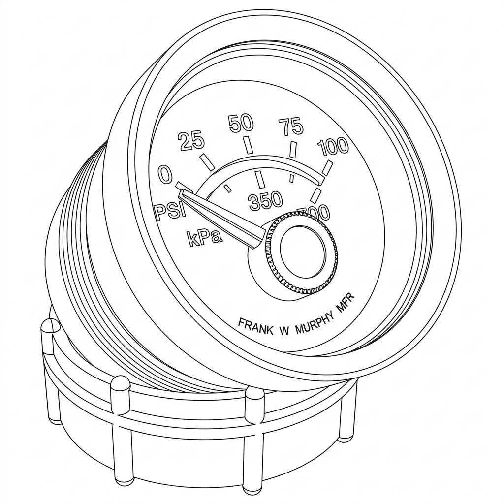 Engine Oil Pressure Gauge (12VDC) PN: EG21P-100-12-A (CP-00037)