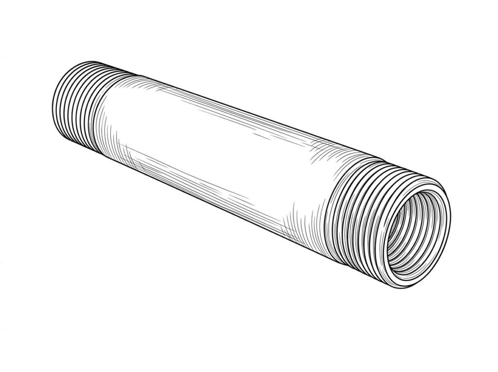 Pipe Adaptor, Stainless Steel, 1/2" NPTM x 1/2" NPTM (CP-02543)