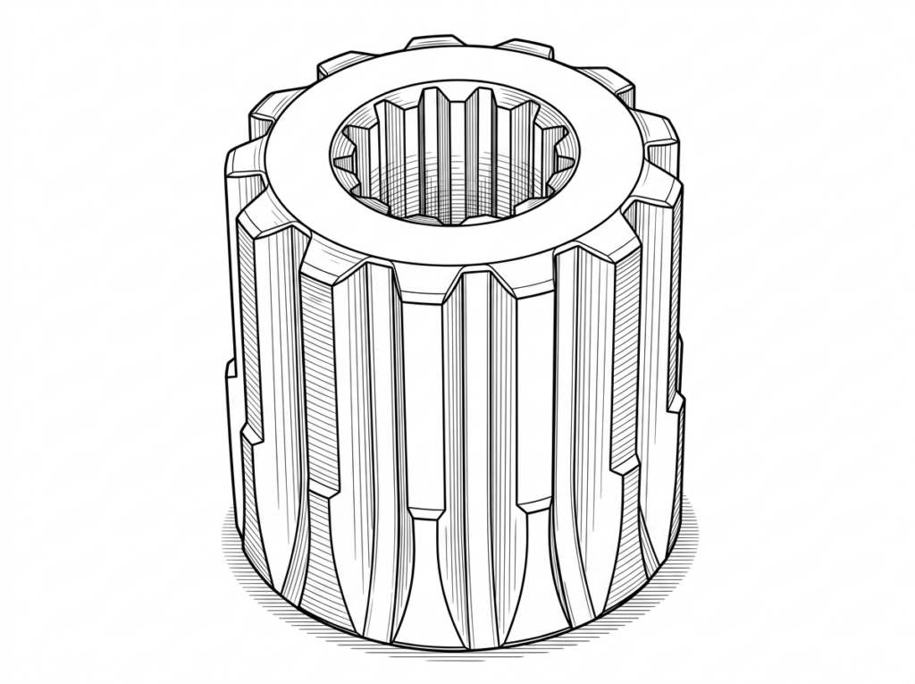 24 Spline Male x 18 Spline Female PN: SPLINE HUB DIN 5840 (CP-02837)