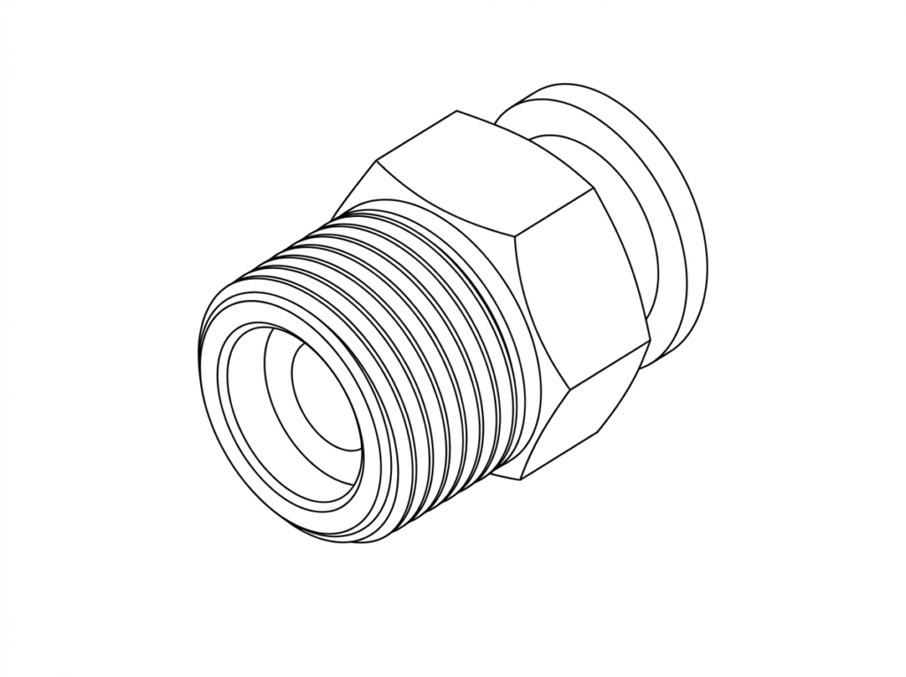 1/4" Nptm x 6mm Tube In Fitting Str (HF-00212)