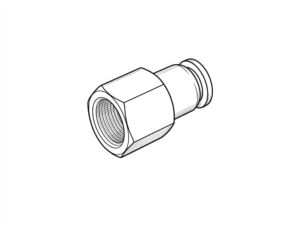 1/4" Nptf x 6mm Tube In Fitting Str (HF-00214)