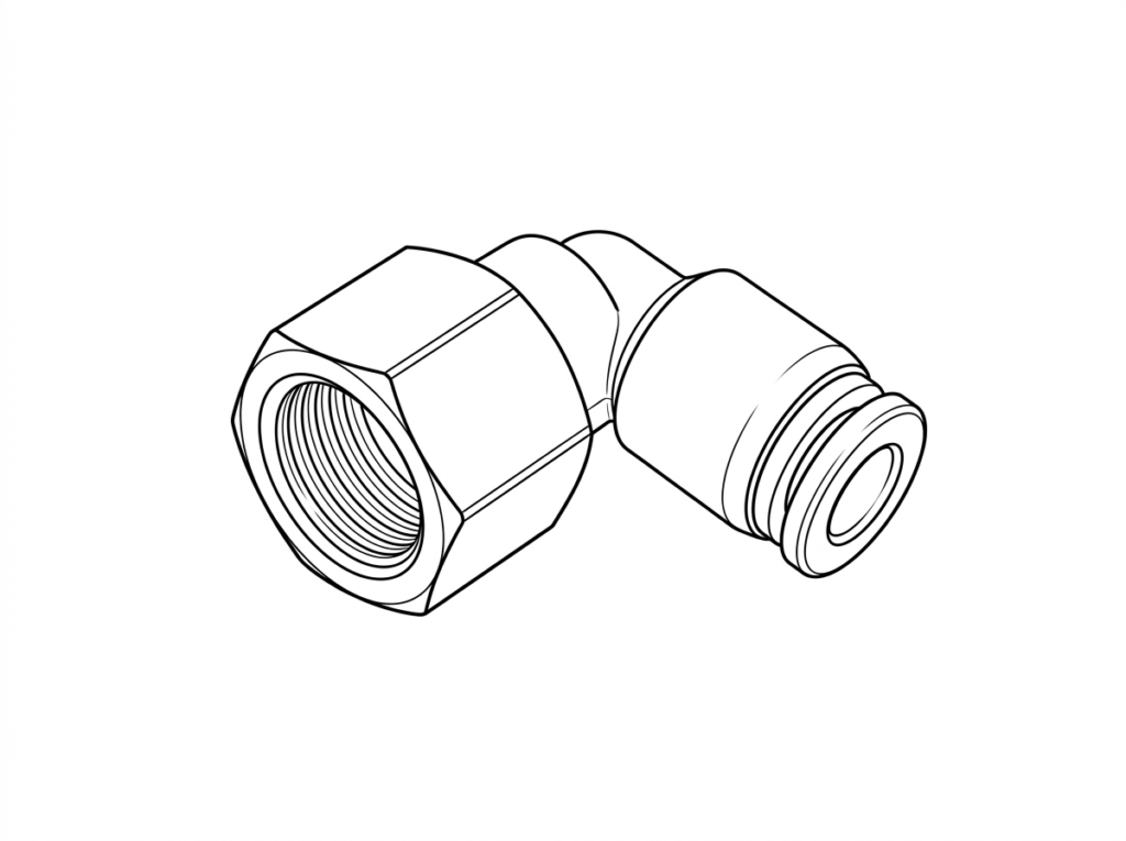 1/4" Nptf x 6mm Tube In Fitting 90 Deg (HF-00215)