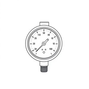 Pressure Gauge, Back Connect c/w Bracket, 0 - 3000psi, 1/4" (OH-00206)