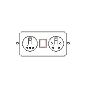 Double Gang Metal Socket c/w Neon Light (EL-00469)