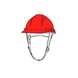 Safety Helmet Red (Caps) c/w Fastrac & Chinstrap-MSA (PE-00011)