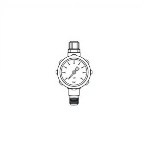 1/4" NPTM Back Connect Pressure Gauge c/w Flange Bracket, 1000psi (OH-00506)