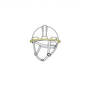 Safety Helmet Yellow (caps) c/w Fastrac & Chinstrap (PE-00049)