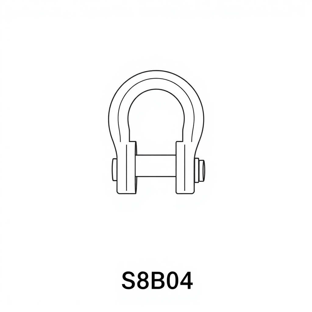 Safety Pin Bolt & Nut Type Bow Shackle - 8.5MT (S8B04)