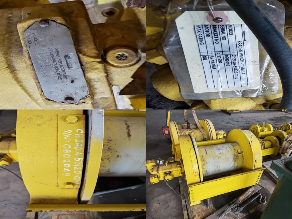 Winch CH240A-53120-01-1, w/ Motor, S/N: 0802049