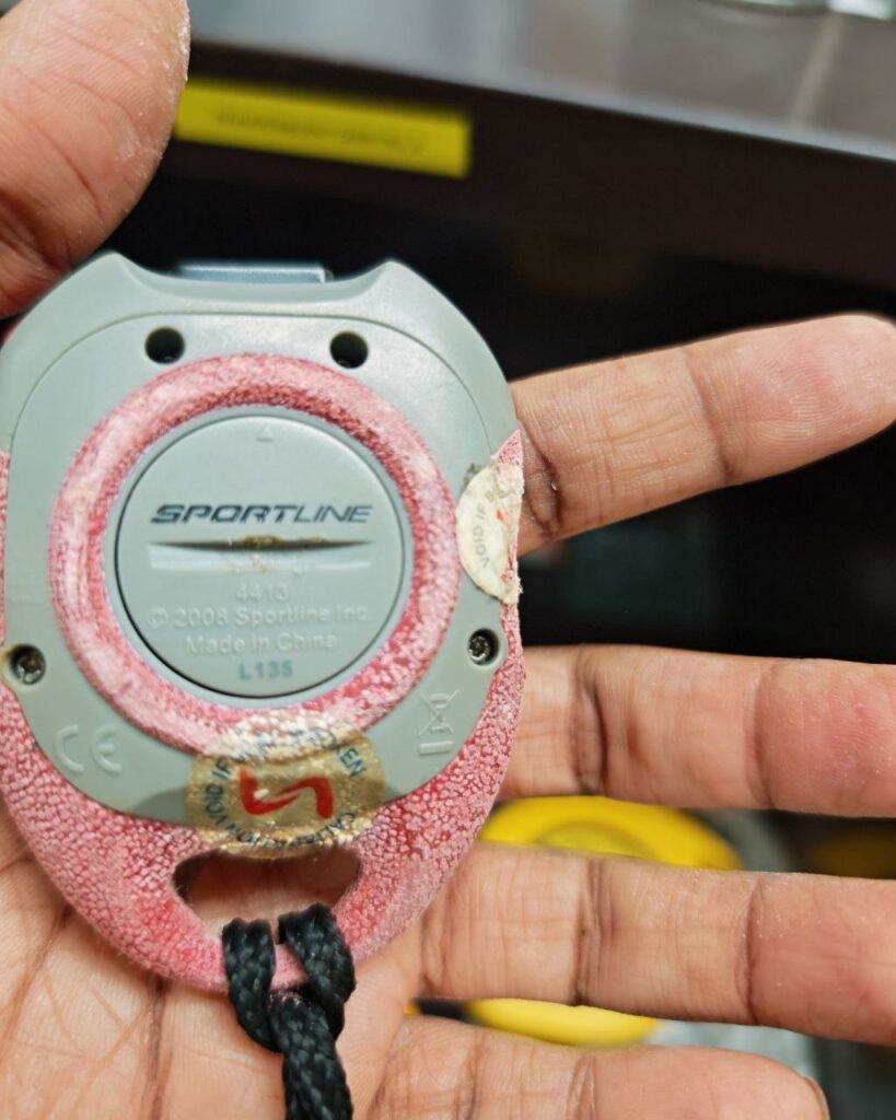 Digital stopwatch - Sportline Tough Timer (Sportline model on back partly legible '470'?)